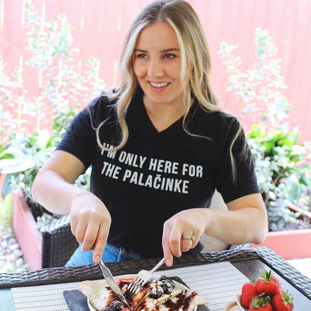 Palačinke Black V-Neck Shirt