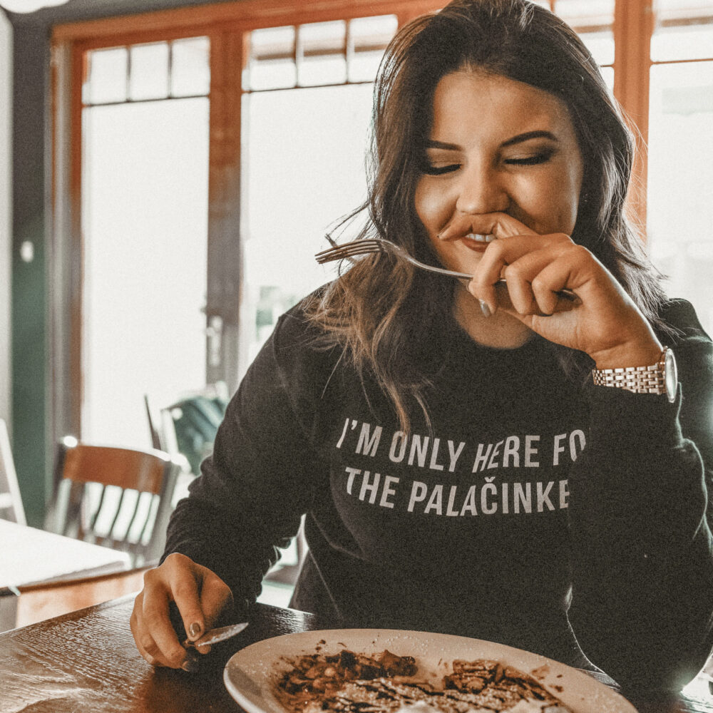 Palačinke Sweatshirt (White Text)