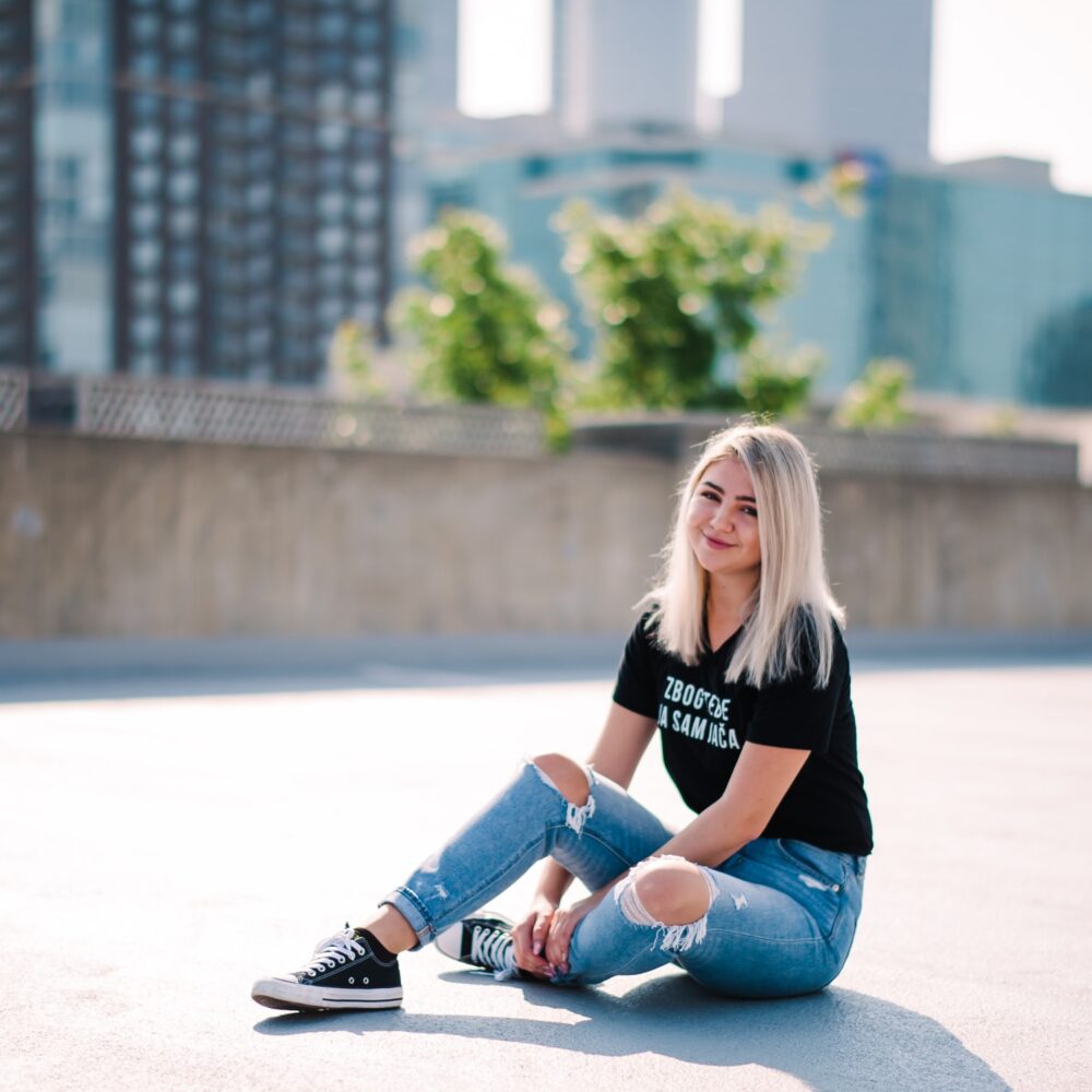 Zbog Tebe Women's Black V-Neck Shirt