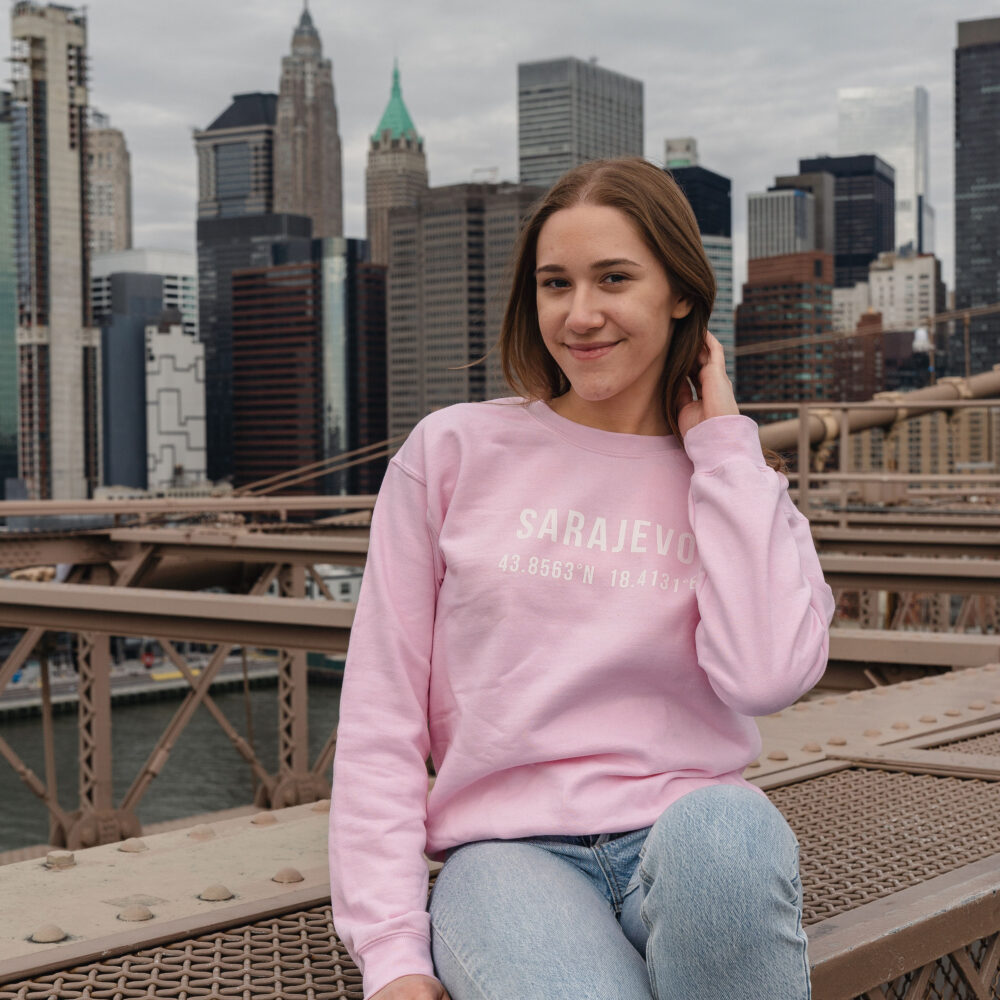 Sarajevo Coordinates Sweatshirt (White Text)
