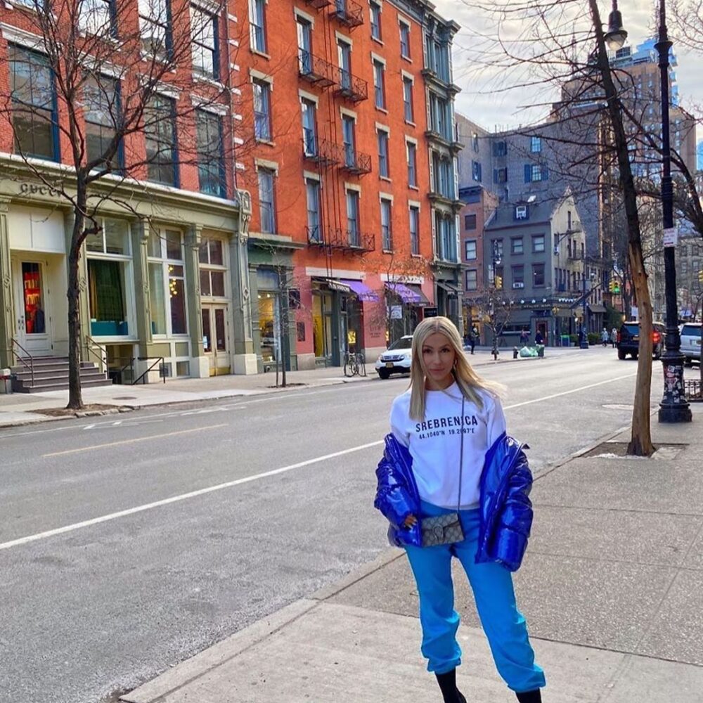 Srebrenica Coordinates White Sweatshirt