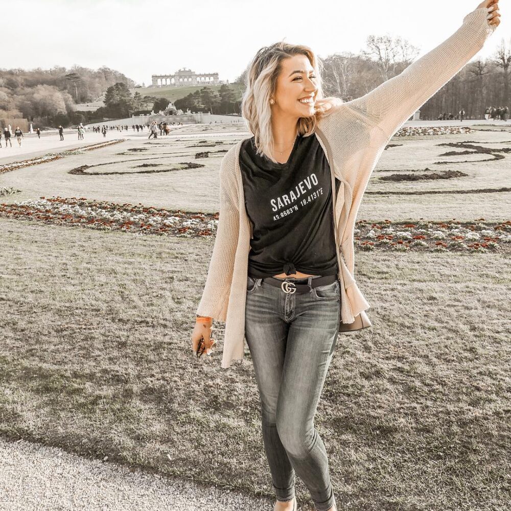 Sarajevo Coordinates Black V-Neck Shirt