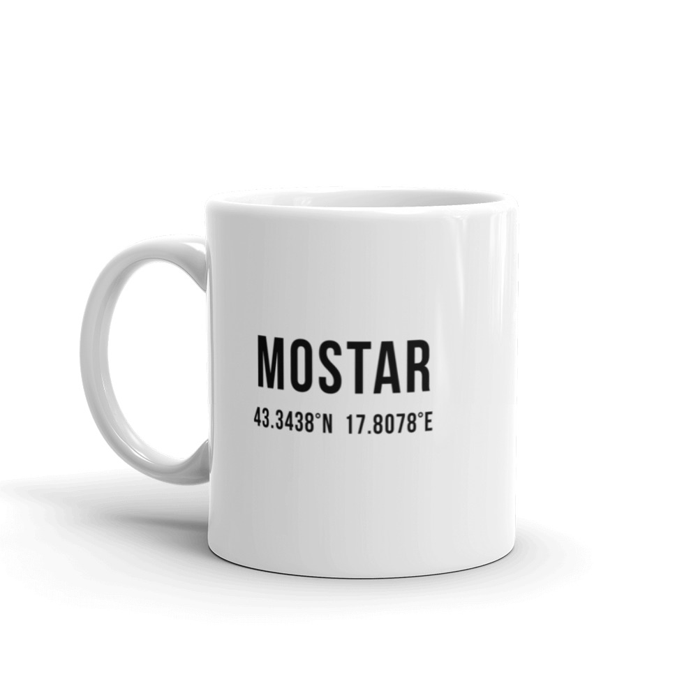 Mostar Coordinates Mug