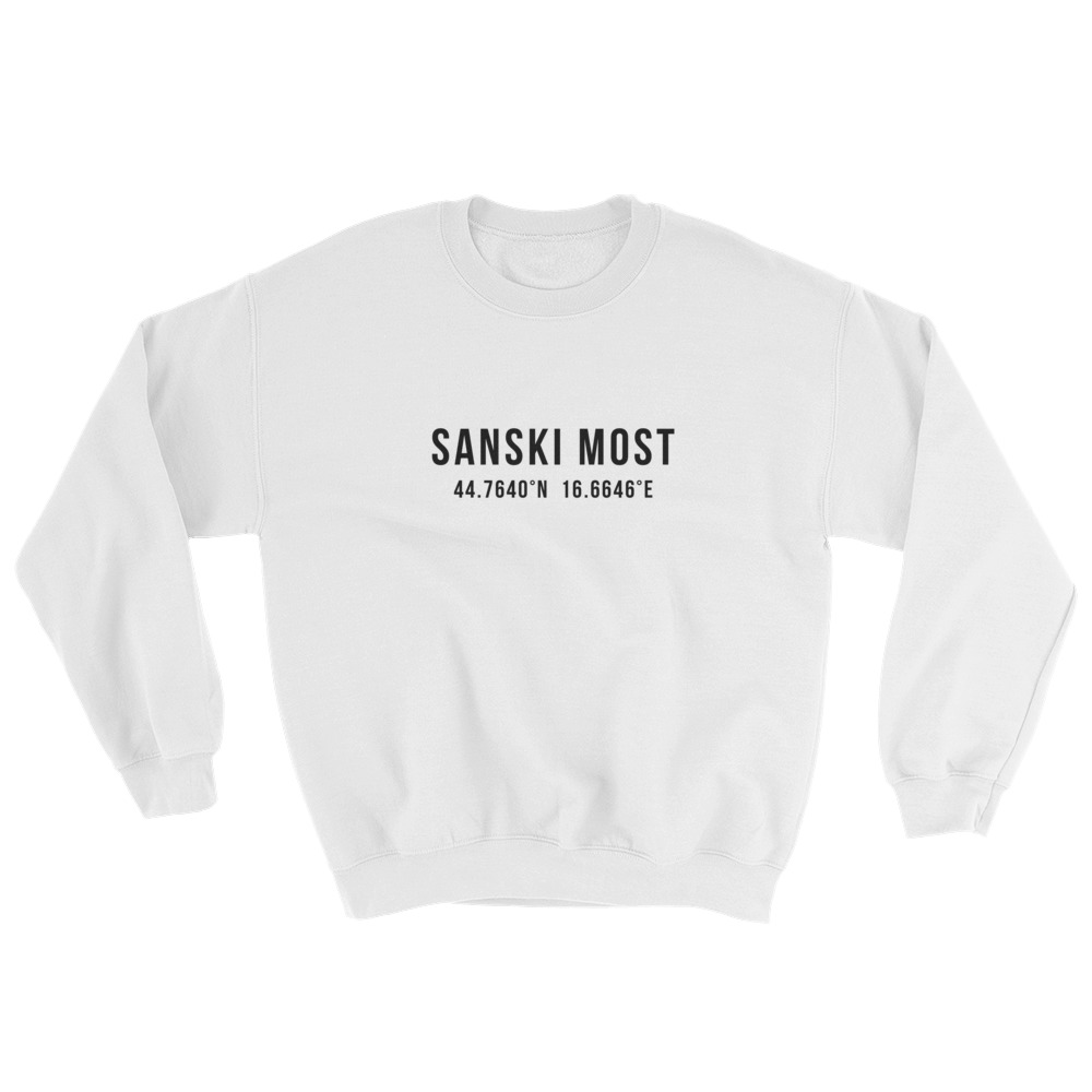 Sanski Most Coordinates White Sweatshirt