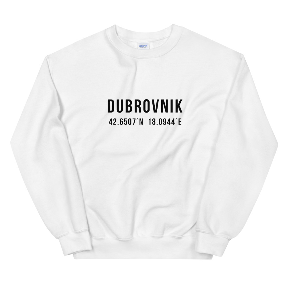 Dubrovnik Coordinates White Sweatshirt