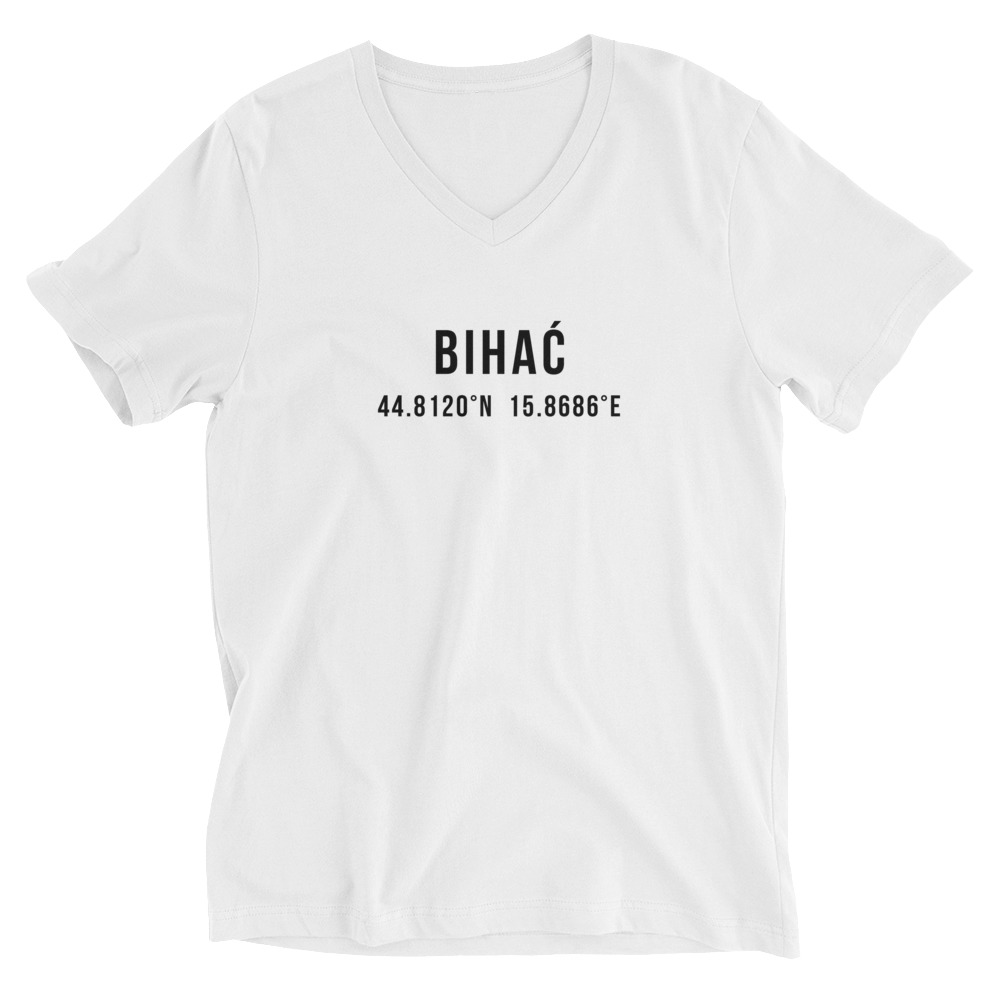 Bihać Coordinates White V-Neck Shirt