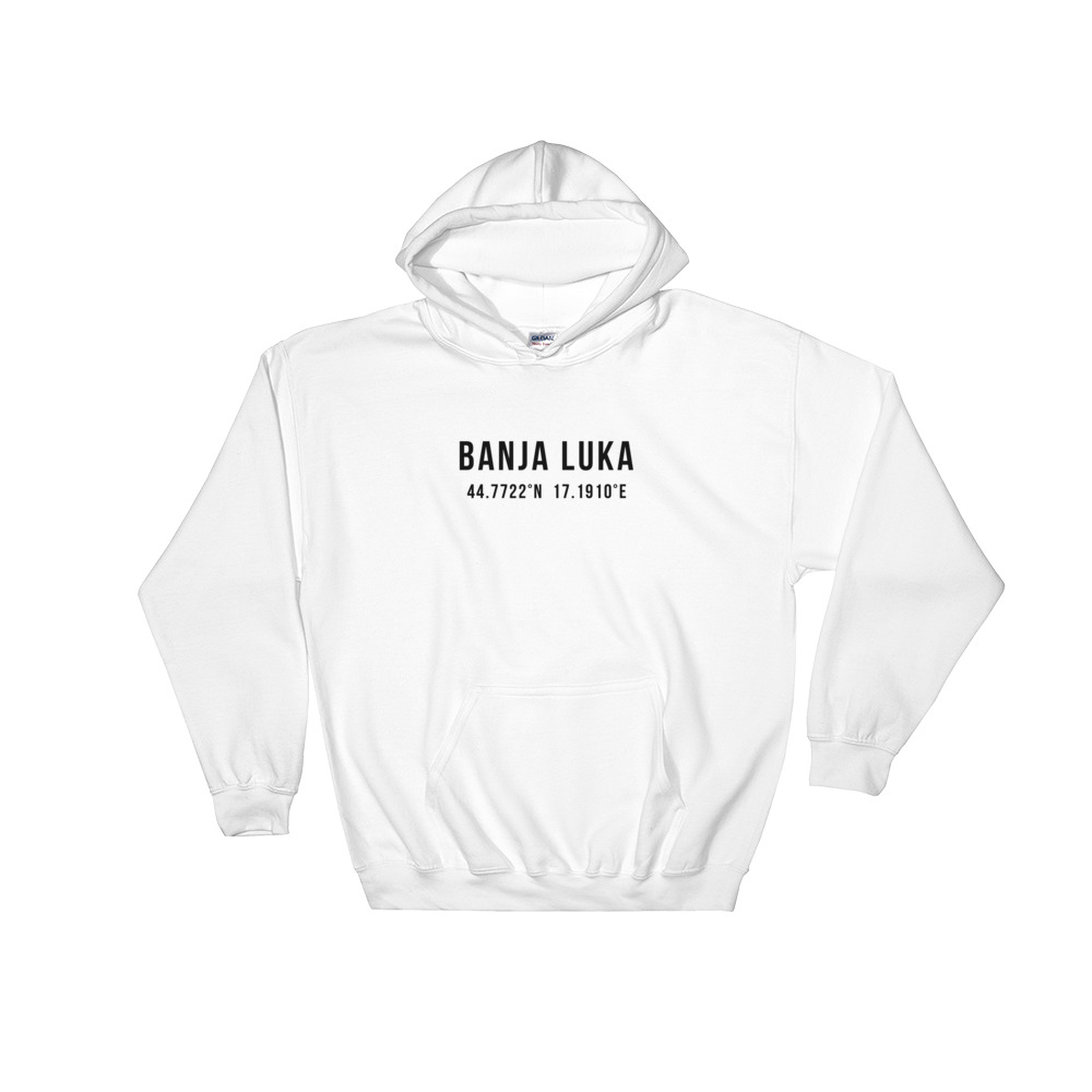 Banja Luka Coordinates White Hoodie