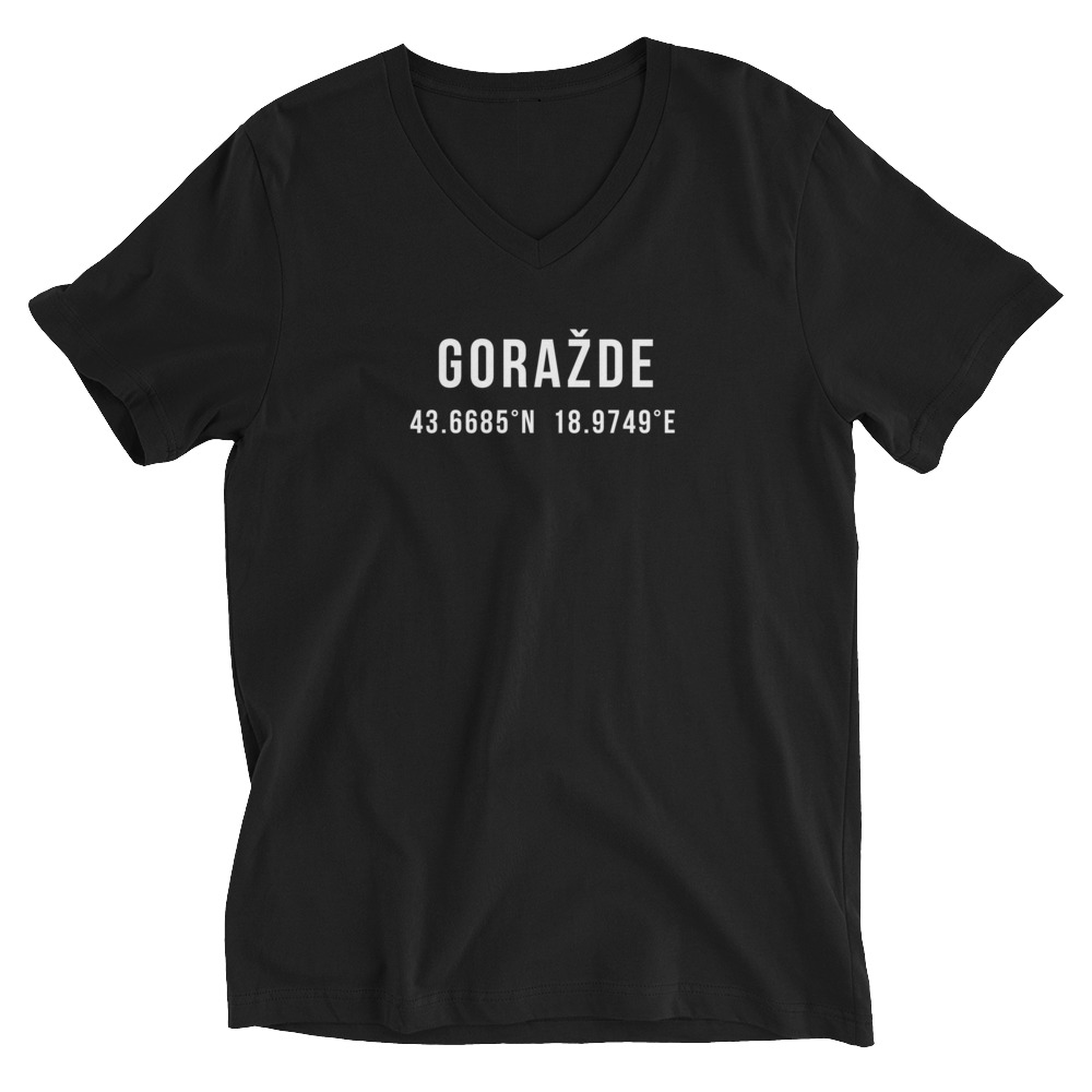 Goražde Coordinates Black V-Neck Shirt