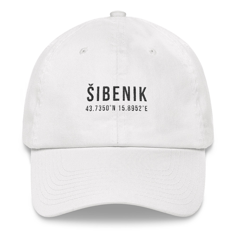 Šibenik Coordinates White Dad Hat