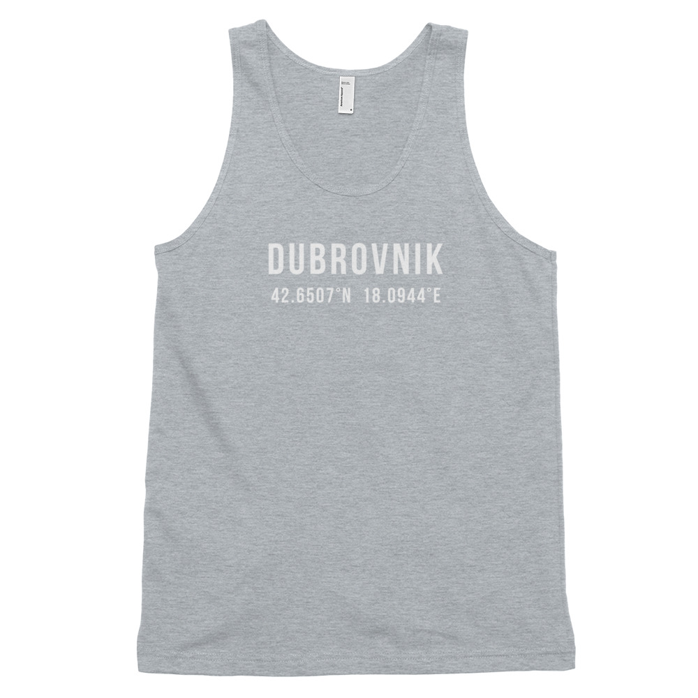 Dubrovnik Coordinates Tank Top (White Text)
