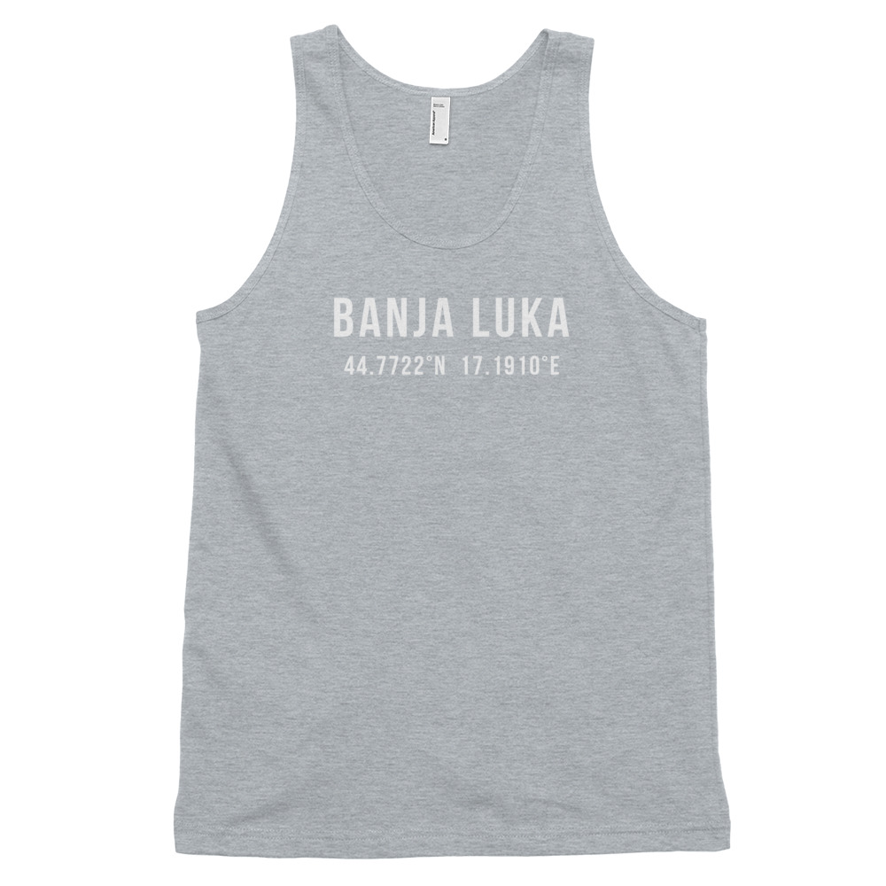 Banja Luka Coordinates Tank Top (White Text)