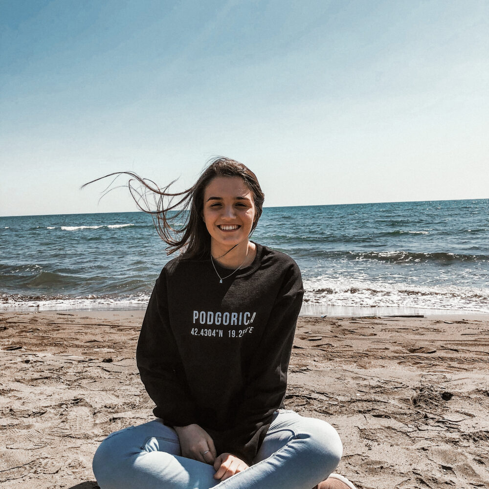 Podgorica Coordinates Sweatshirt (White Text)