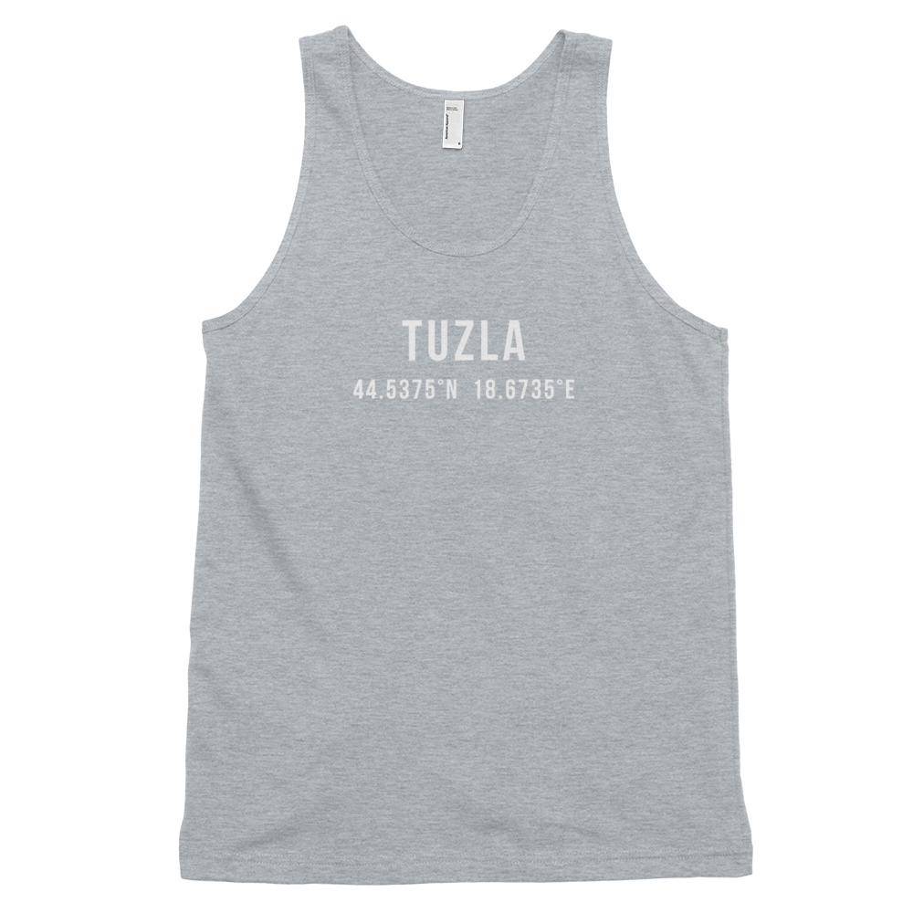 Tuzla Coordinates Tank Top (White Text)