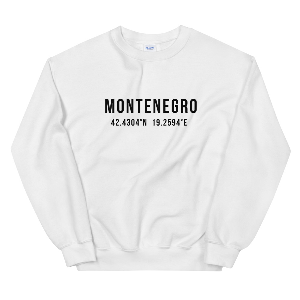 Montenegro Coordinates White Sweatshirt