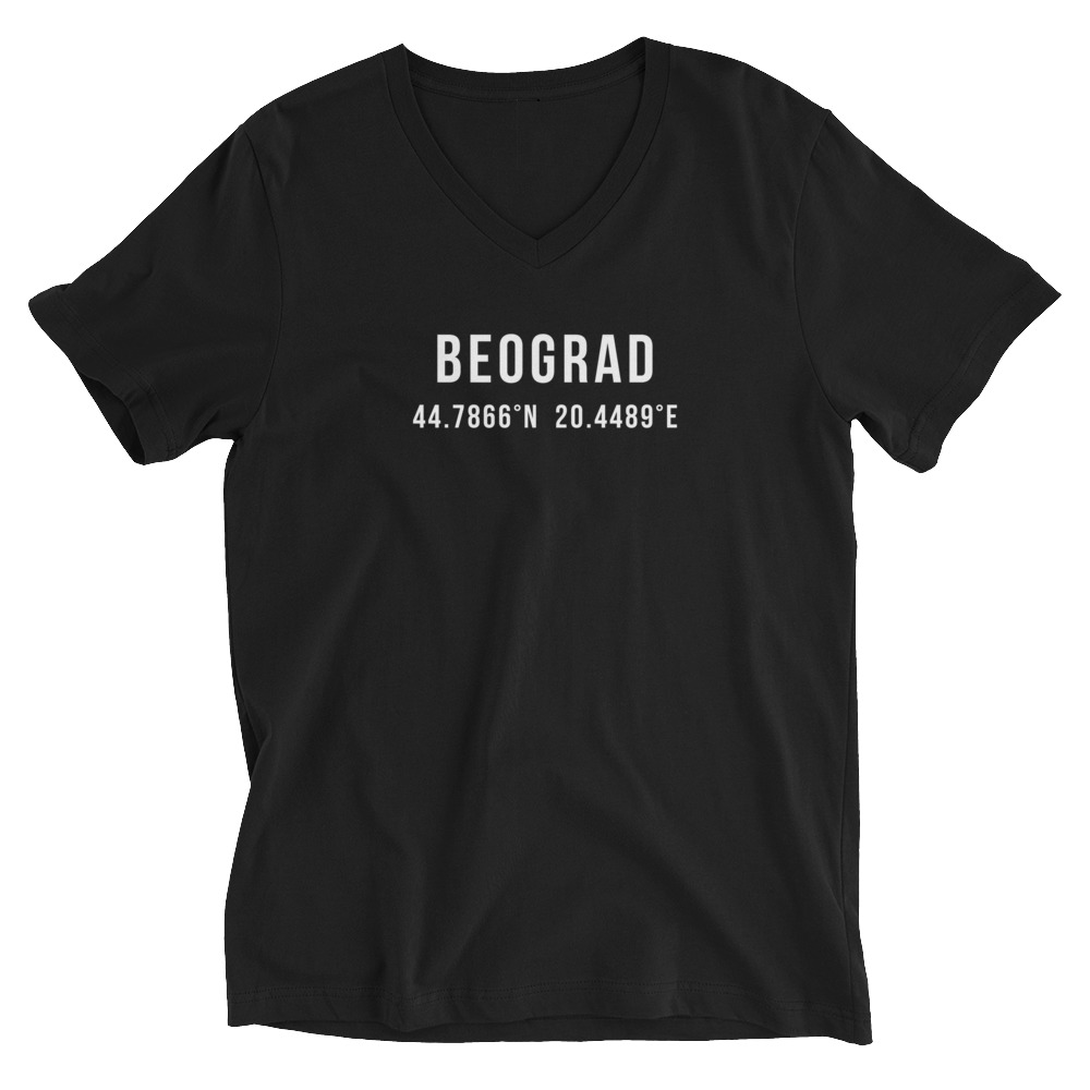 Beograd Coordinates Black V-Neck Shirt