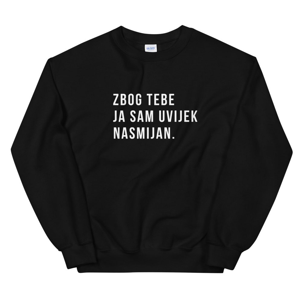 Uvijek Nasmijan Men's Sweatshirt (White Text)