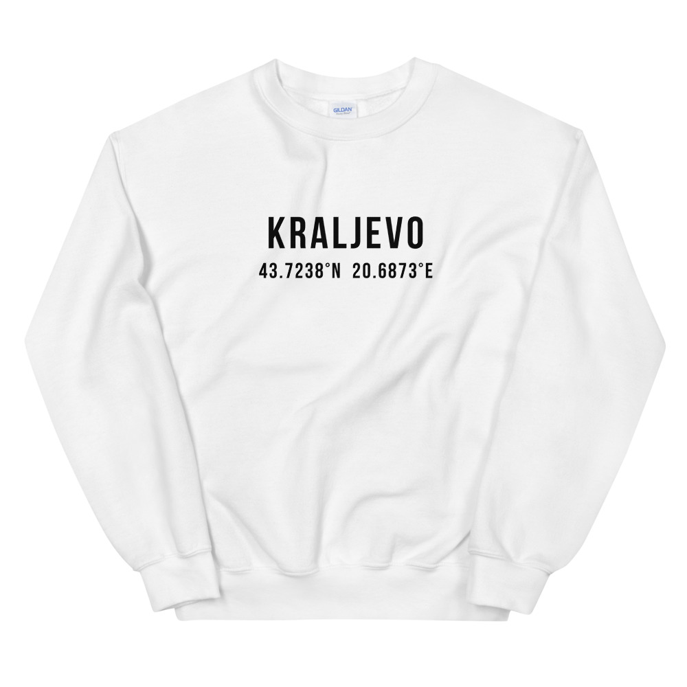 Kraljevo Coordinates White Sweatshirt