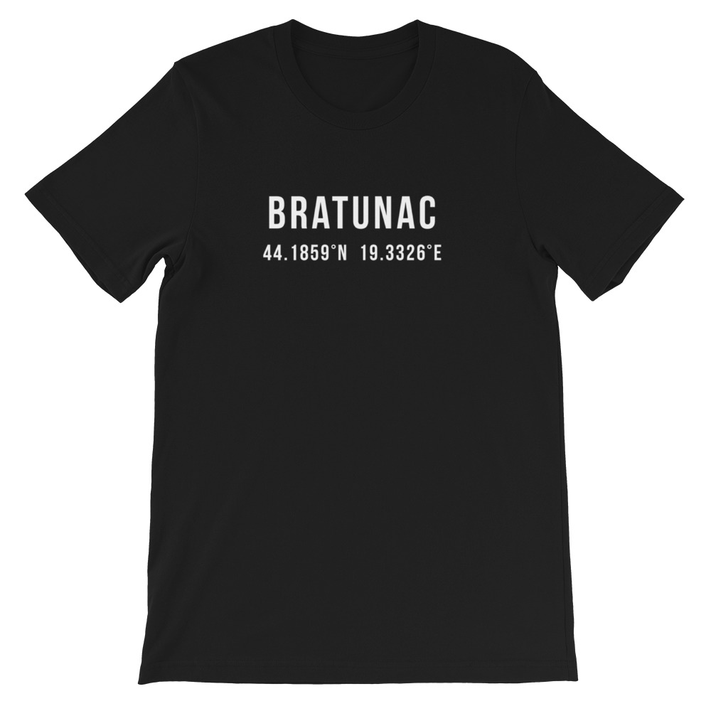 Bratunac Coordinates T-Shirt (White Text)