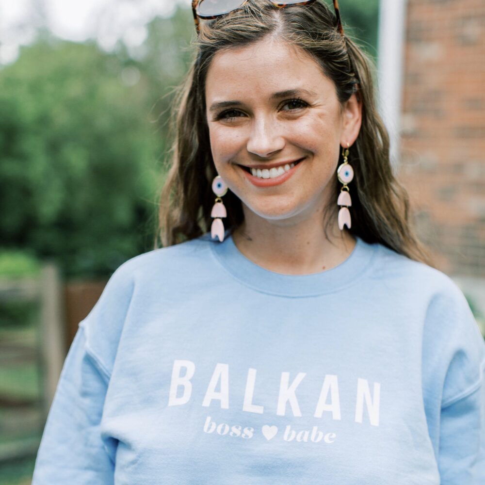 Balkan Boss Babe Sweatshirt (White Text)