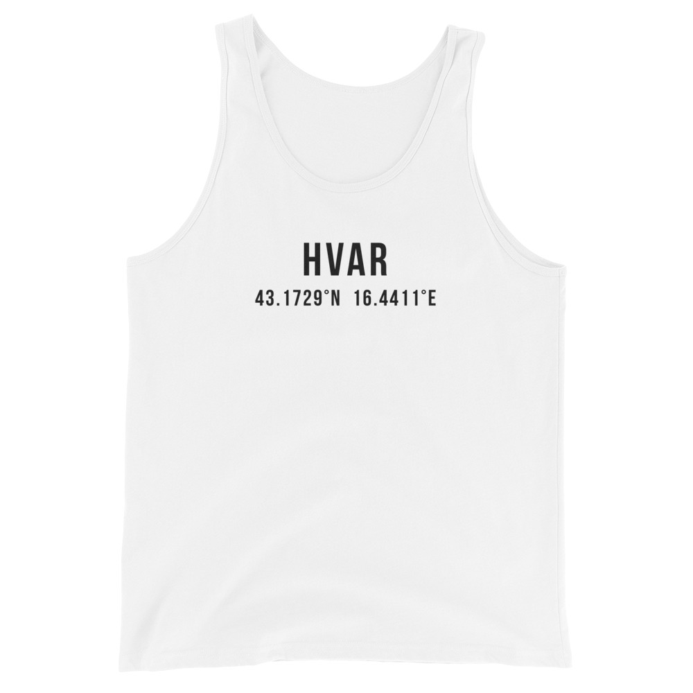 Hvar Coordinates White Tank Top