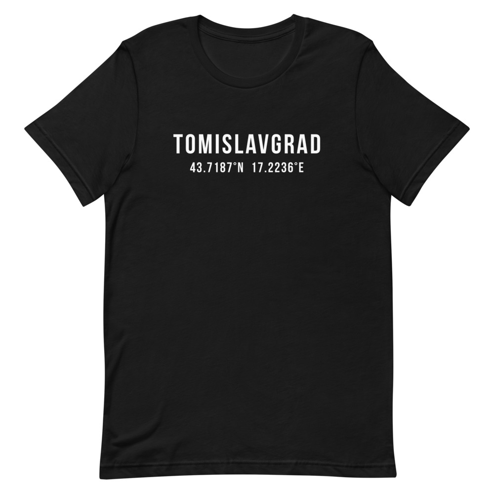 Tomislavgrad Coordinates T-Shirt (White Text)