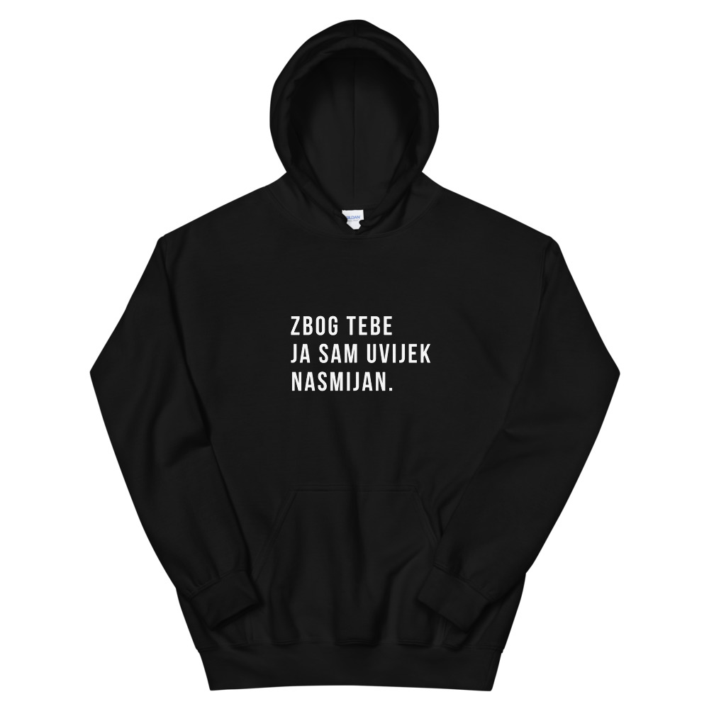 Uvijek Nasmijan Men's Hoodie (White Text)