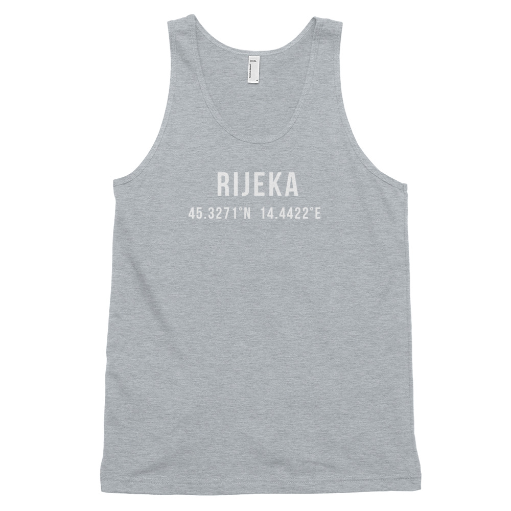 Rijeka Coordinates Tank Top (White Text)