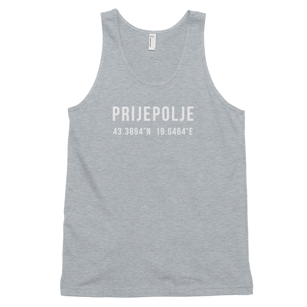 Prijepolje Coordinates Tank Top (White Text)