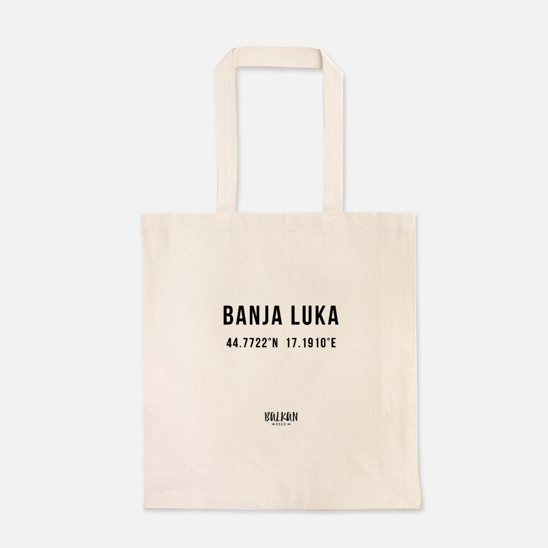 Banja Luka Coordinates Tote Bag