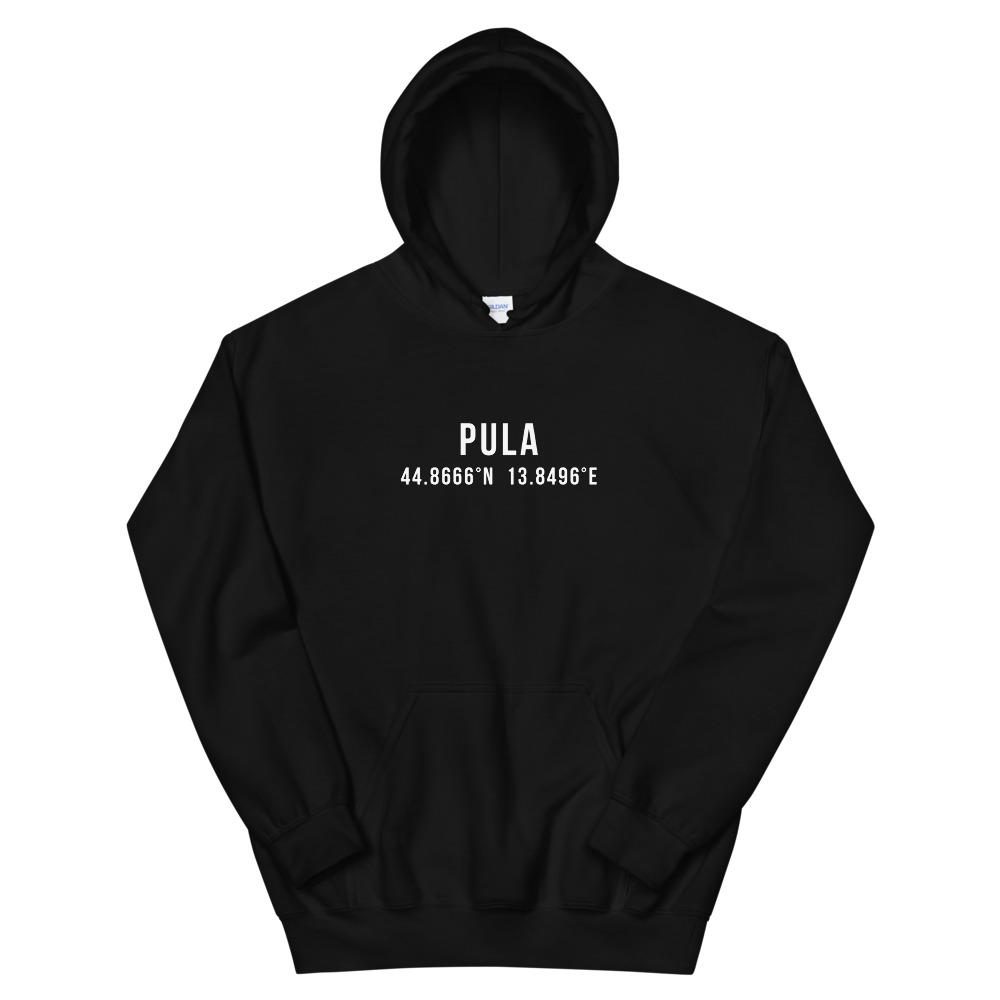 Pula Coordinates Hoodie (White Text)