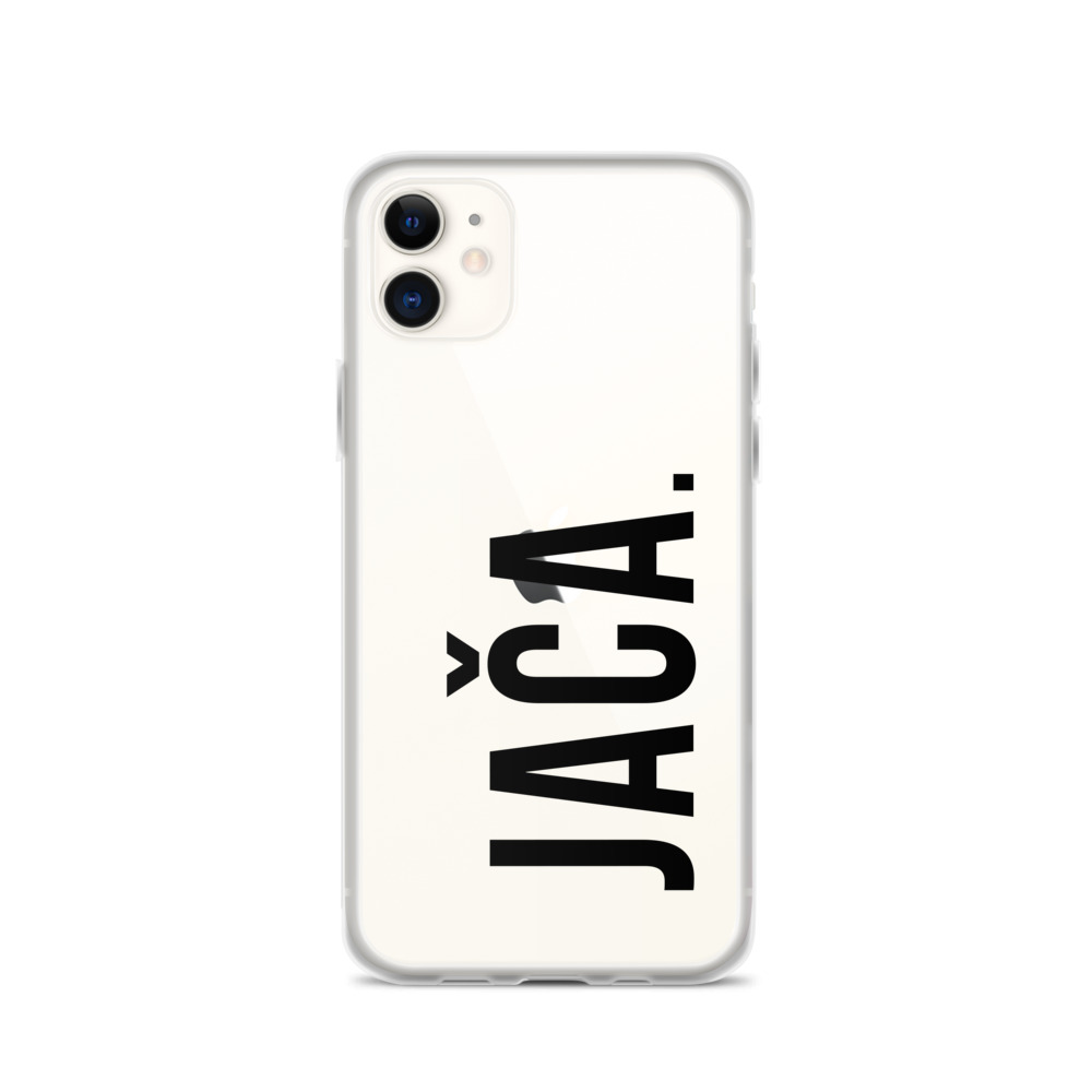 Jača Clear iPhone Case (Black Text)