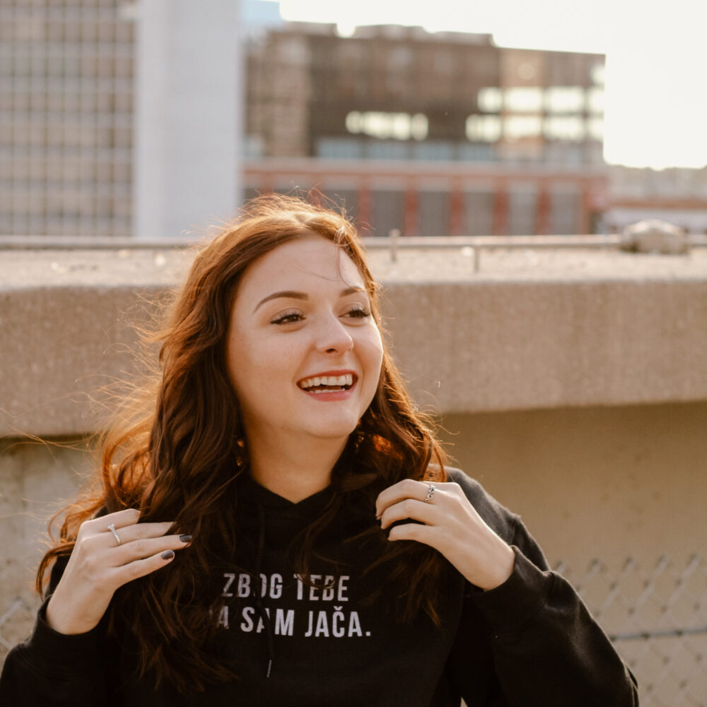 Zbog Tebe Women's Hoodie (White Text)