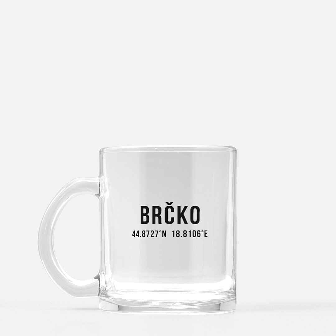 Brčko Coordinates Glass Mug