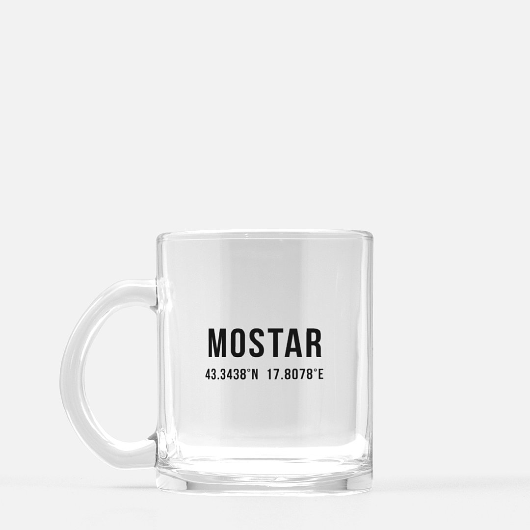 Mostar Coordinates Glass Mug