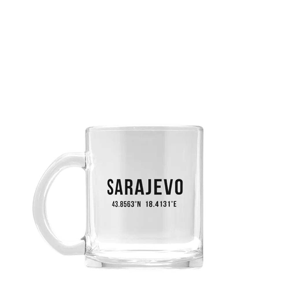Sarajevo Coordinates Glass Mug