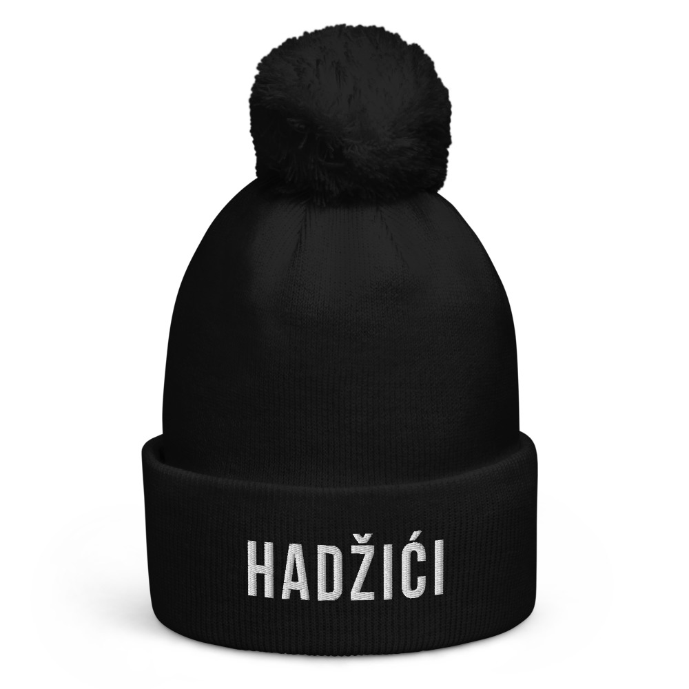 Hadžići Pom-Pom Beanie (White Text)