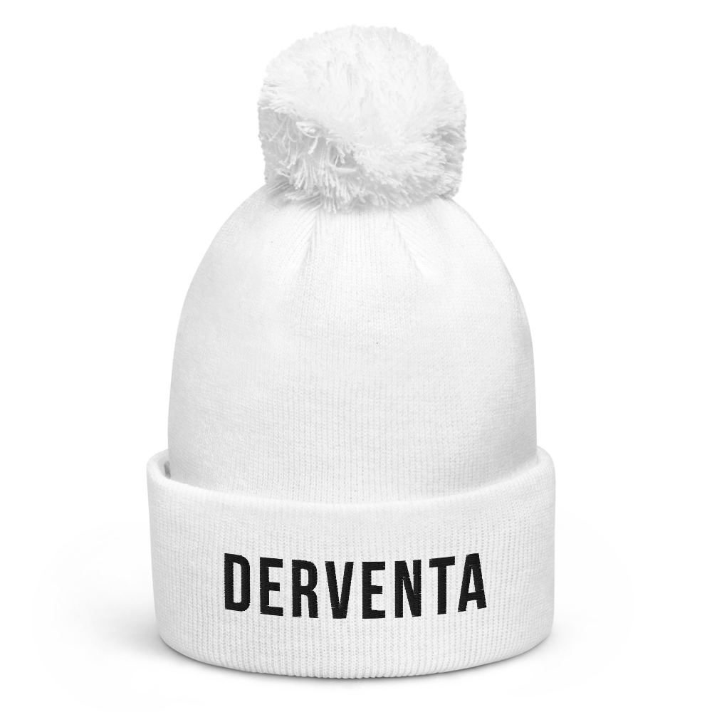Derventa Pom-Pom White Beanie