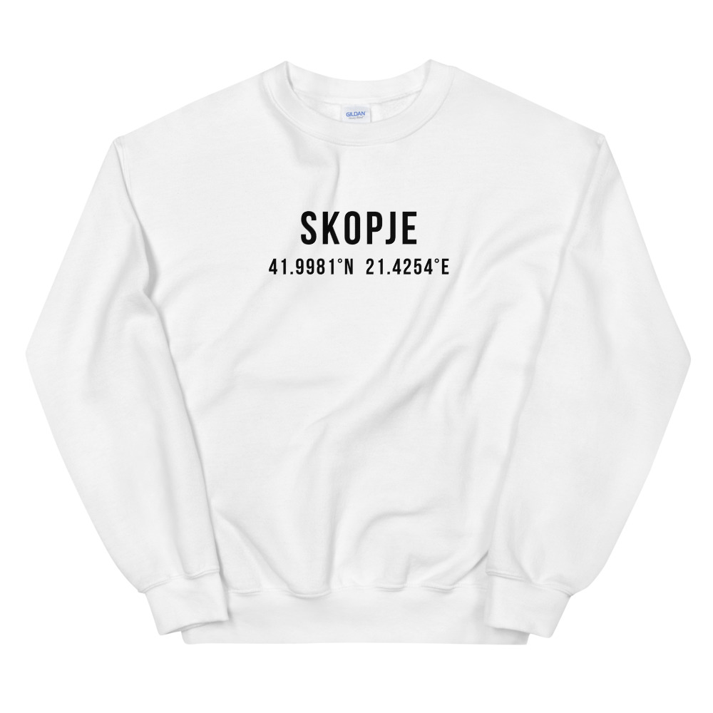 Skopje Coordinates White Sweatshirt