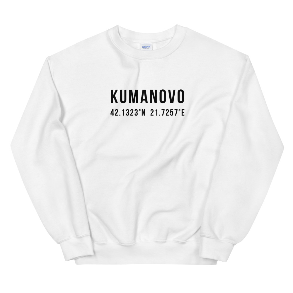 Kumanovo Coordinates White Sweatshirt