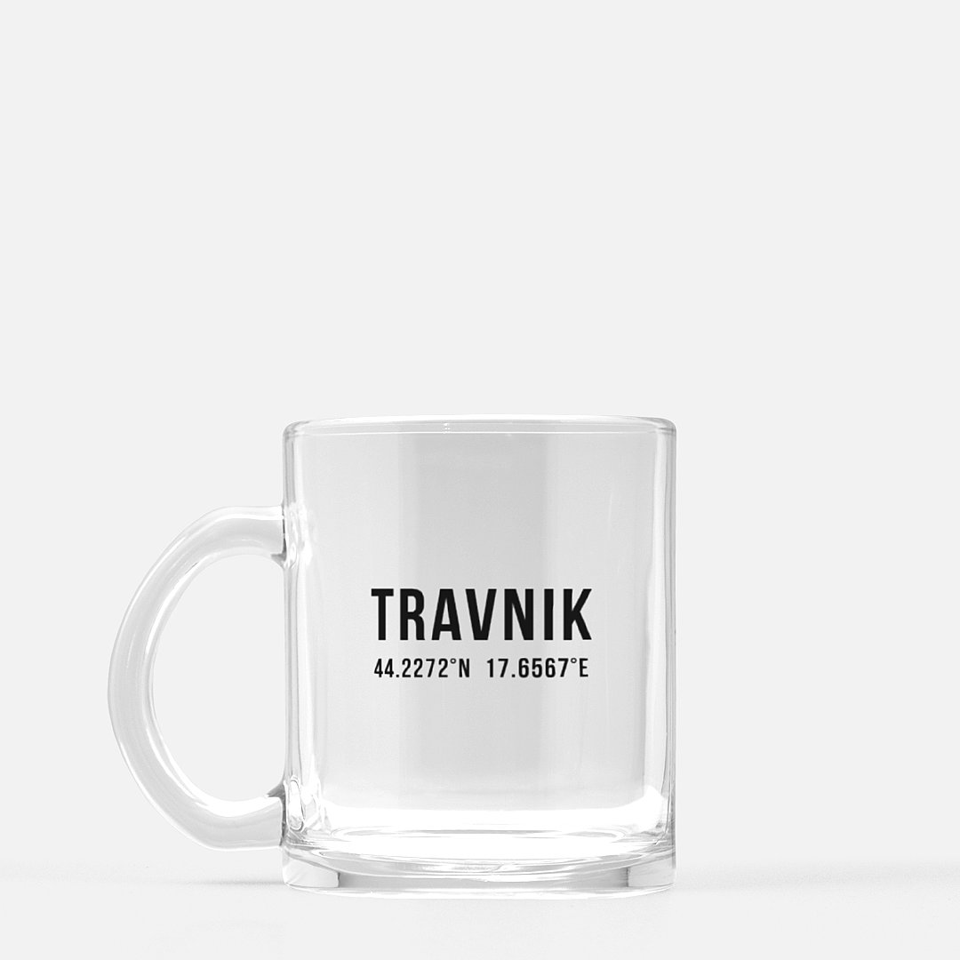 Travnik Coordinates Glass Mug