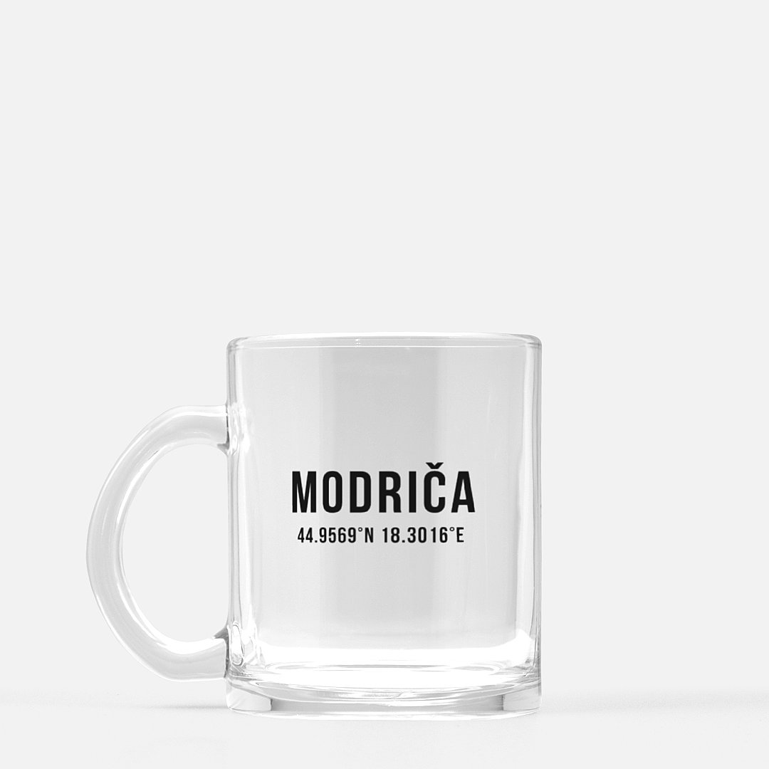 Modriča Coordinates Glass Mug