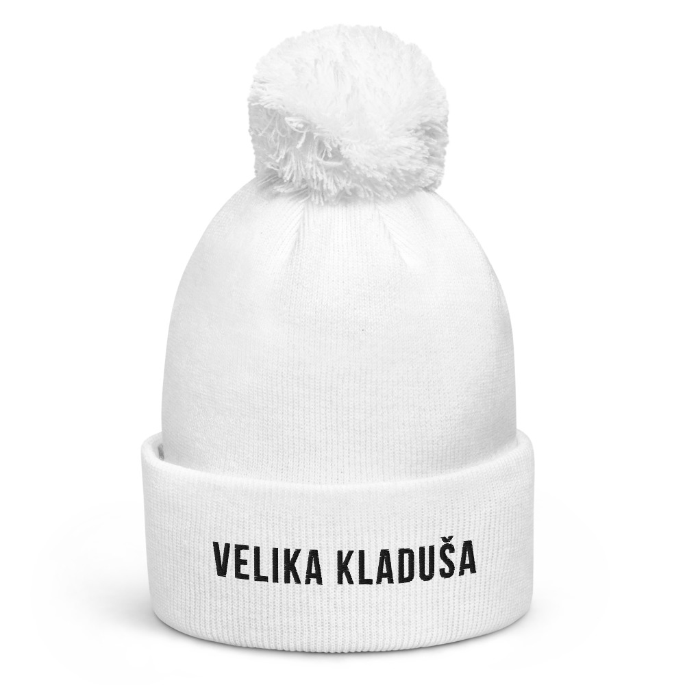 Velika Kladuša Pom-Pom White Beanie