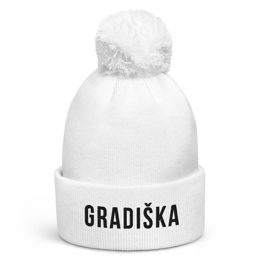 Gradiška Pom-Pom White Beanie