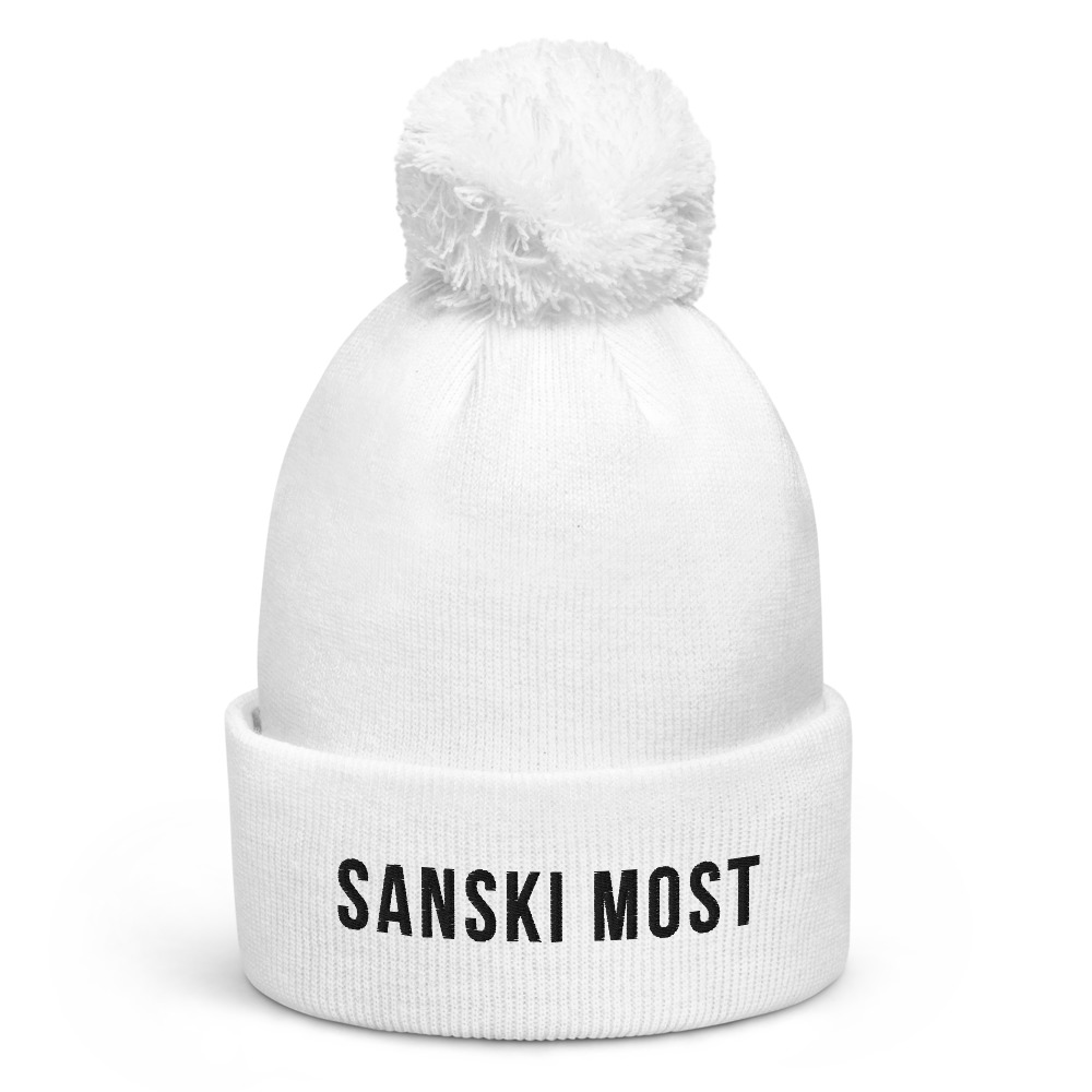 Sanski Most Pom-Pom White Beanie