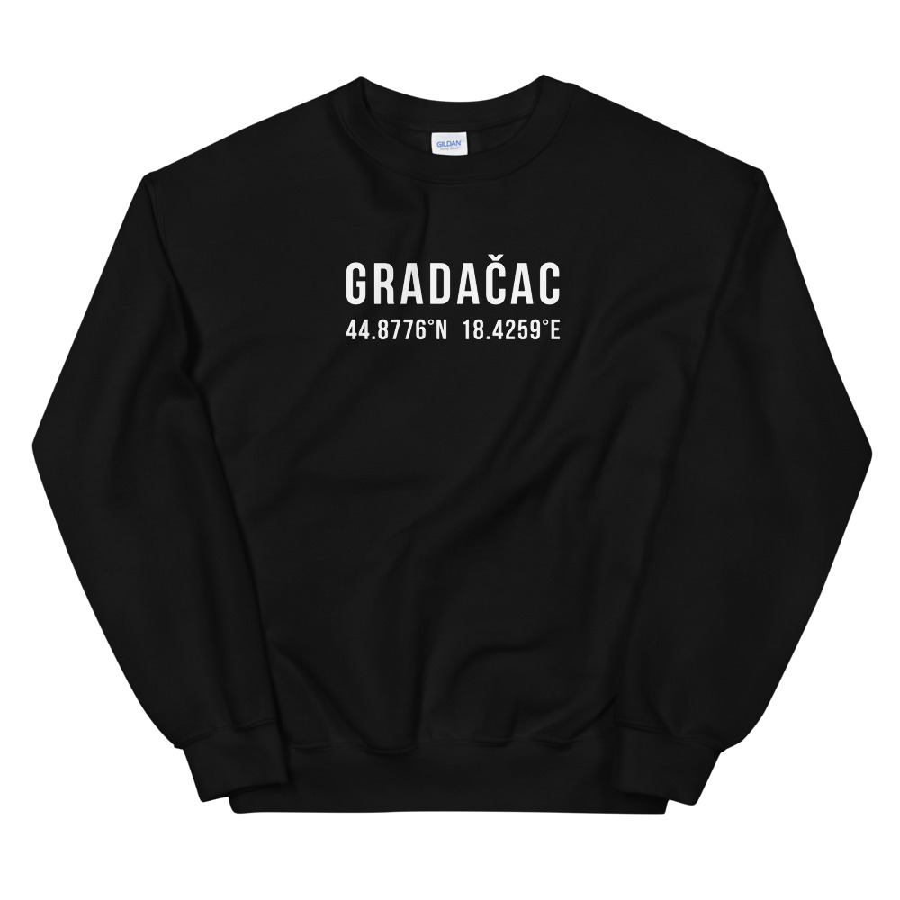Gradačac Coordinates Sweatshirt (White Text)