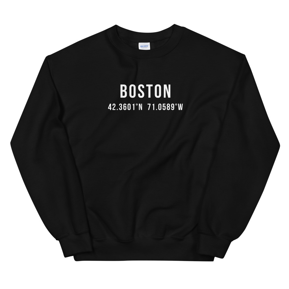 Boston Coordinates Sweatshirt (White Text)