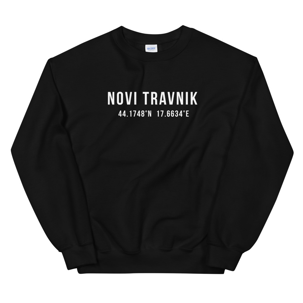 Novi Travnik Coordinates Sweatshirt (White Text)