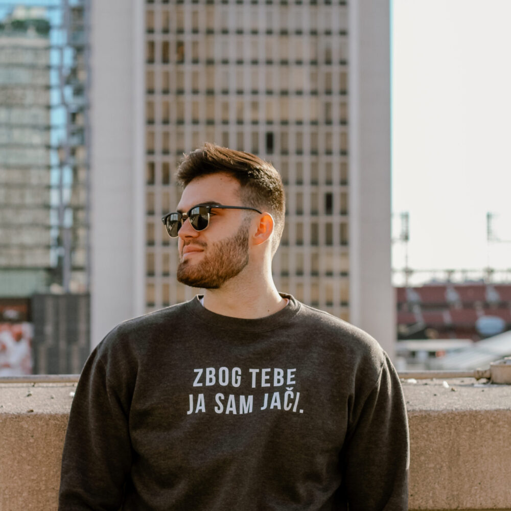 Zbog Tebe Men's Sweatshirt (White Text)