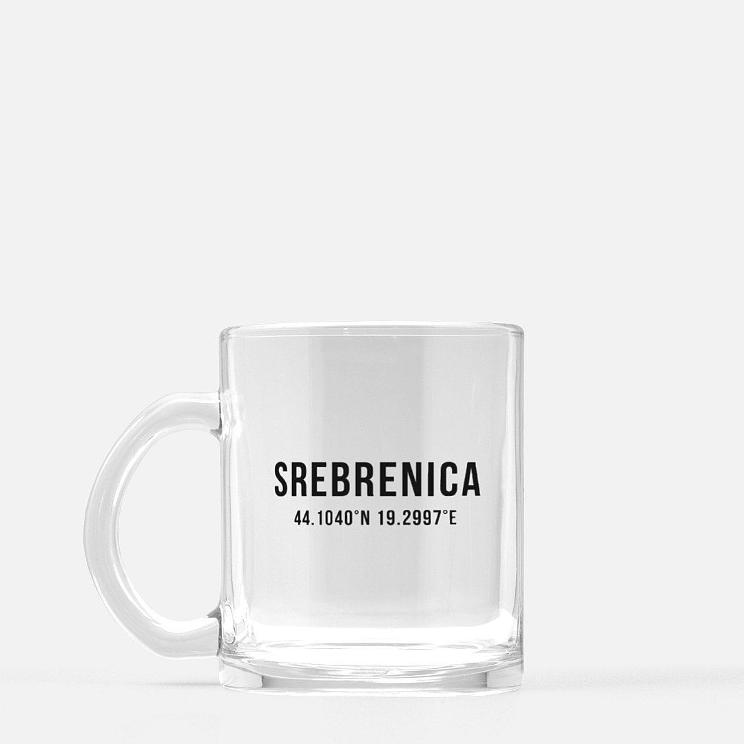 Srebrenica Coordinates Glass Mug
