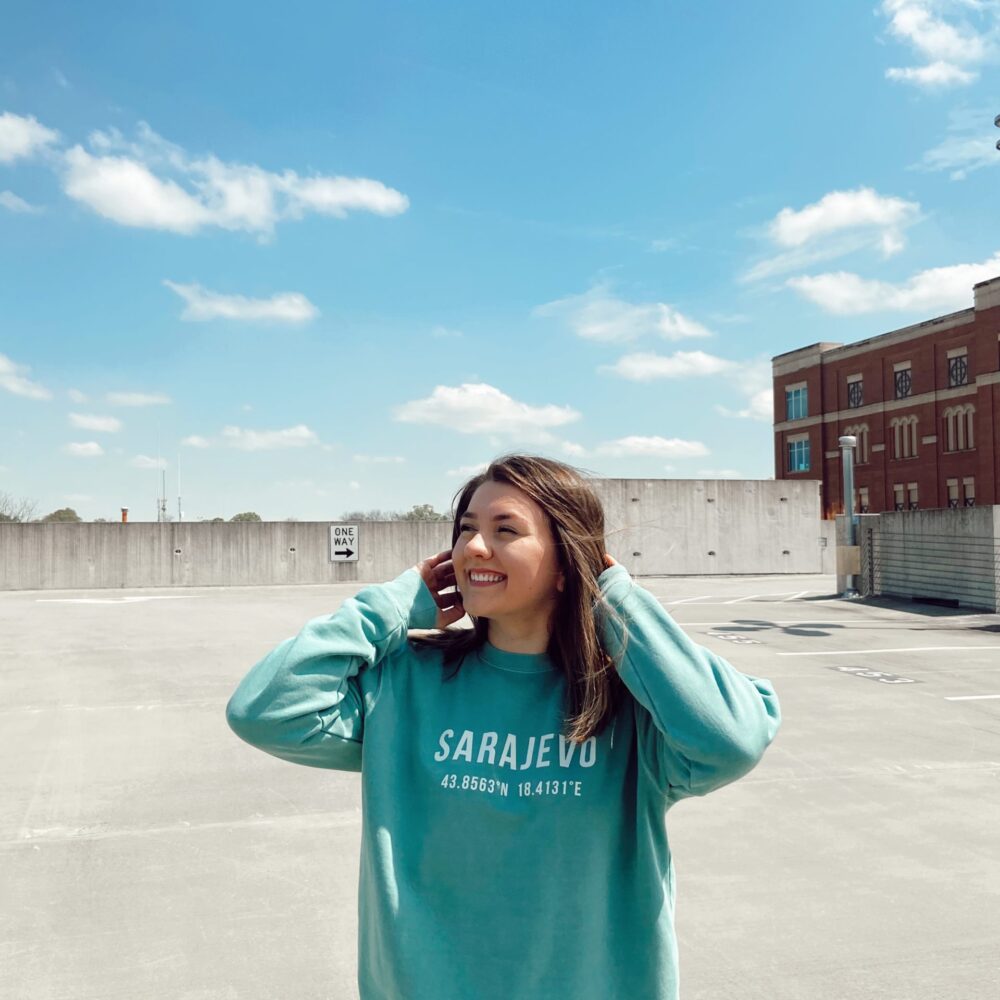 Sarajevo Coordinates Vintage Wash Mint Sweatshirt